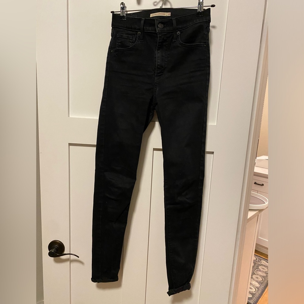 Black Super High Waist Skinny